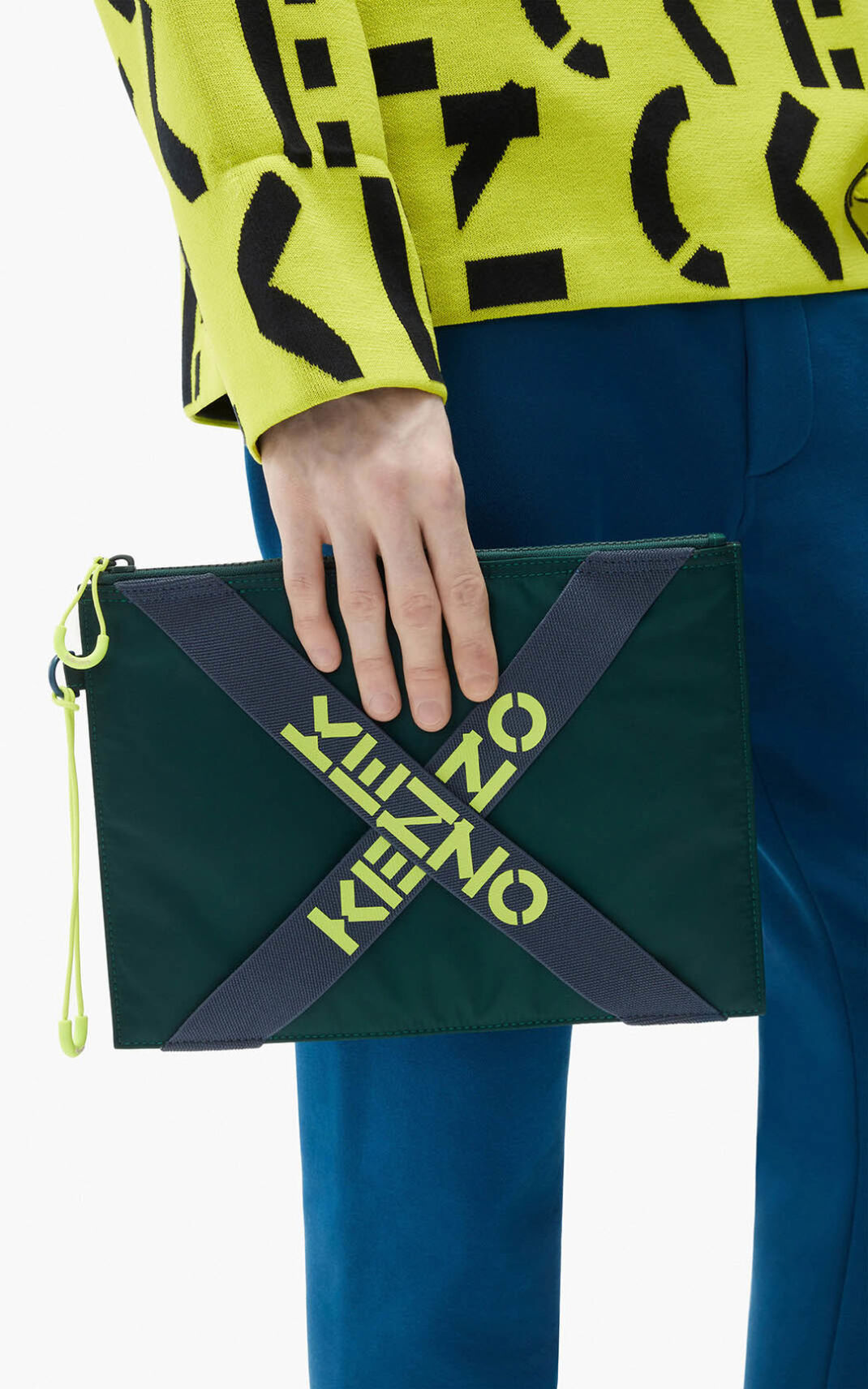 Pochette Kenzo Sport large Femme Grise | QRYT-89325